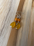 Mango Onyx Briolette Dangle Earrings with Agate