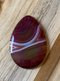Teardrop Shape Agate Pendant Bead Dark Rose