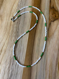 Dainty Minimalist White Seed Bead Beaded Necklace