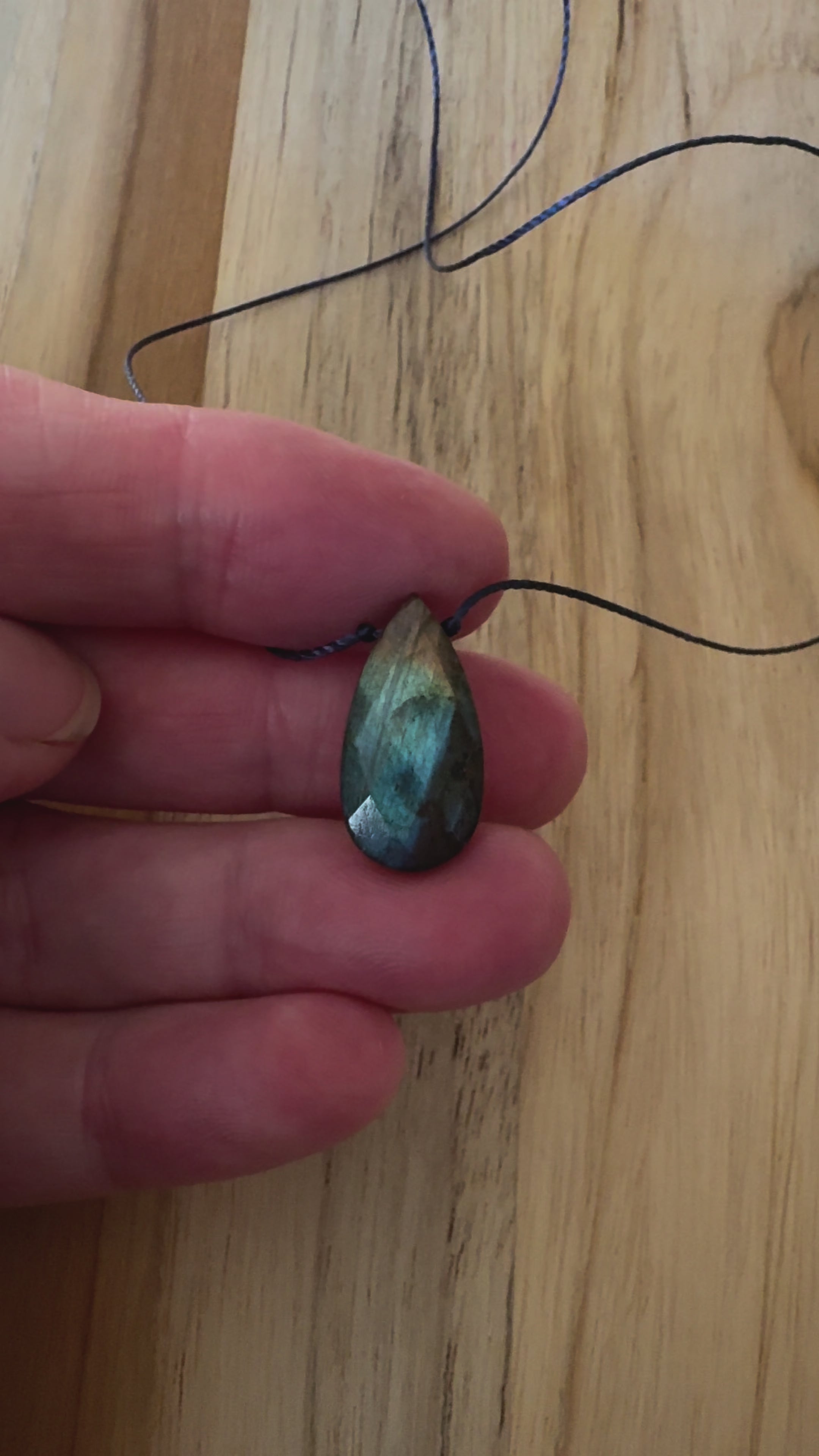 Dainty Multi Color Flash Faceted Labradorite floating Minimalist Pendant Necklace ~ Sterling Silver Clasp