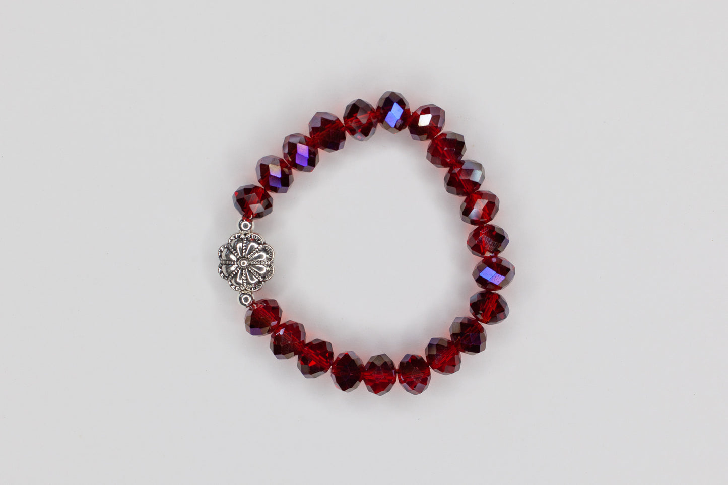 Red AB Crystal Glass Stretchy Bracelet