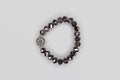 Grey/Brown Crystal Glass Stretchy Bracelet