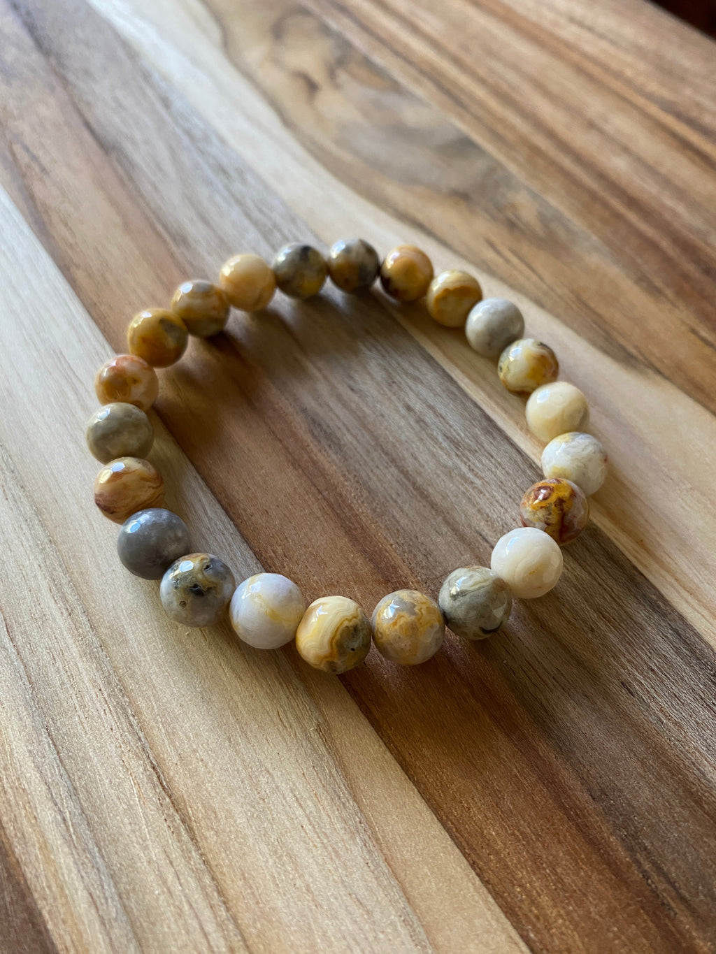Faceted Crazy Lace Agate Stretch Bracelet -My Urban Gems