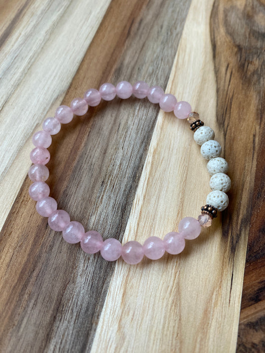 Pink Jade Diffuser Bracelet