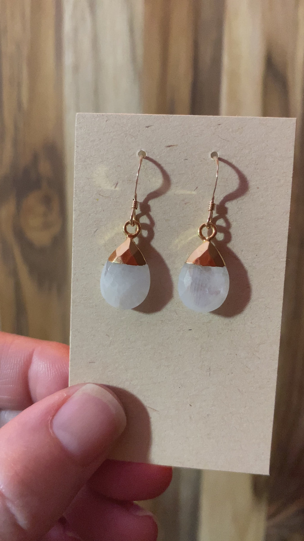 Rainbow Moonstone Dangle Earrings