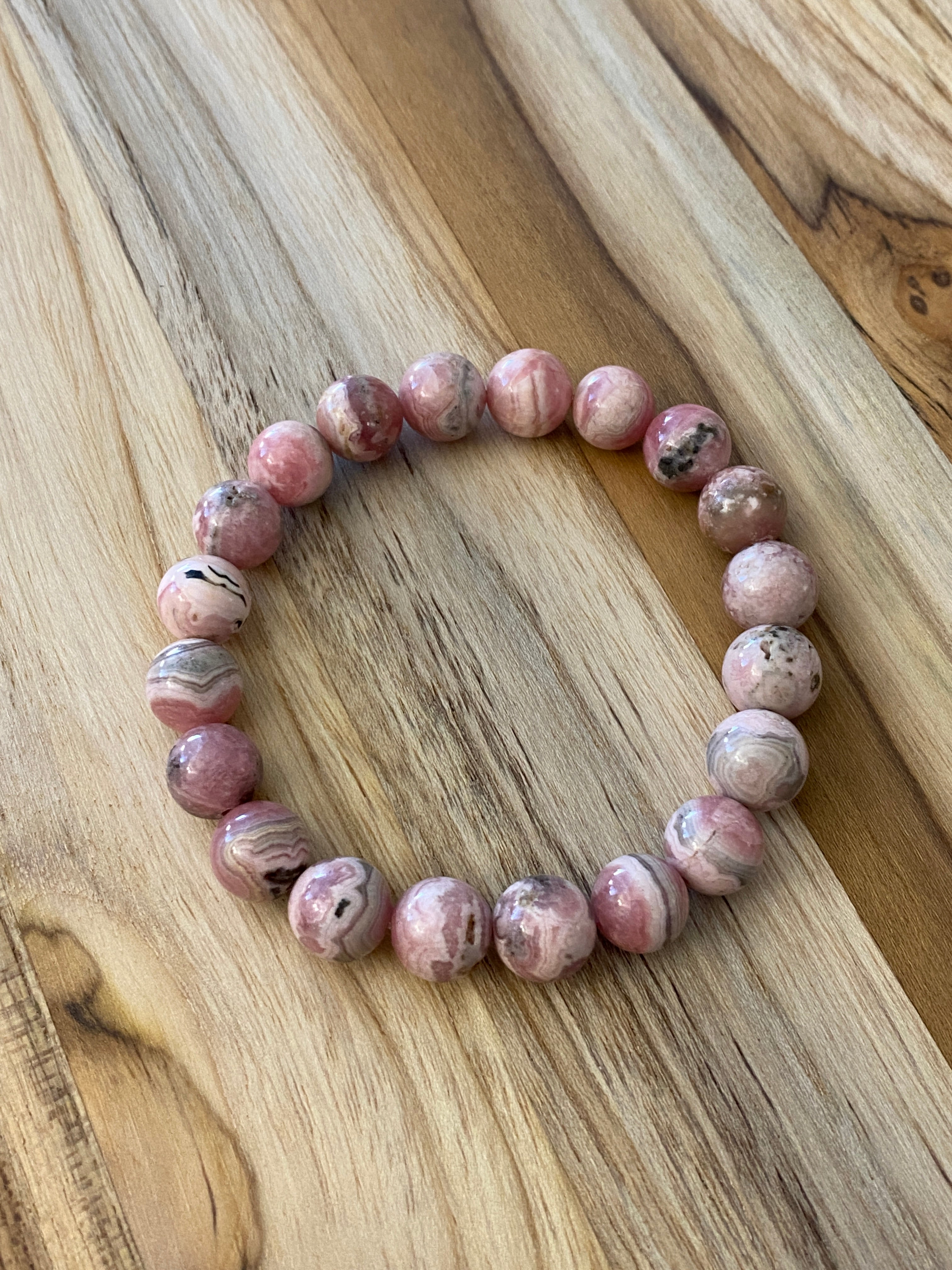 Stunning Argentinian Rhodochrosite Stretch Bracelet ~ 7”