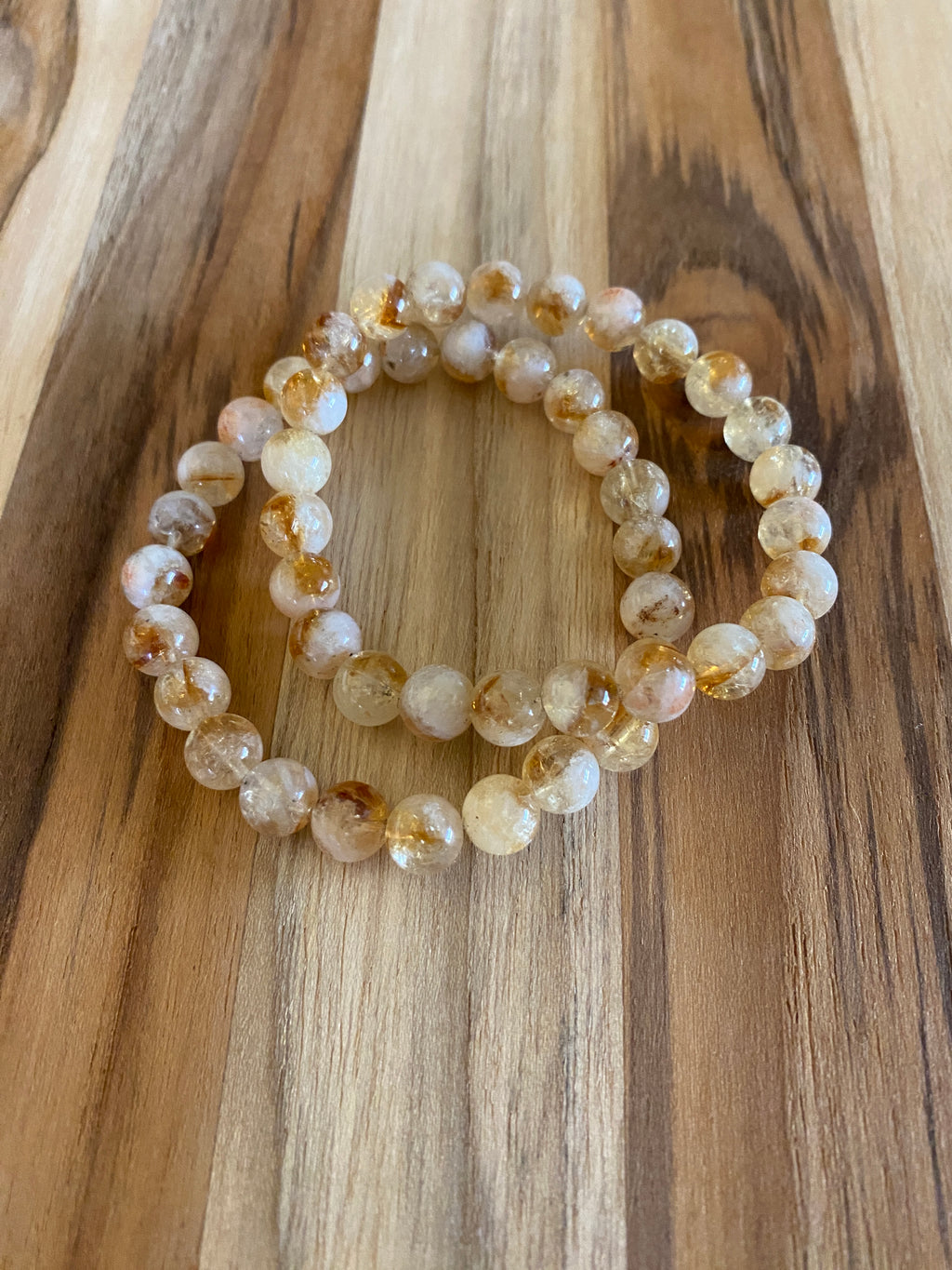 Light Citrine Beaded Stretch Bracelet