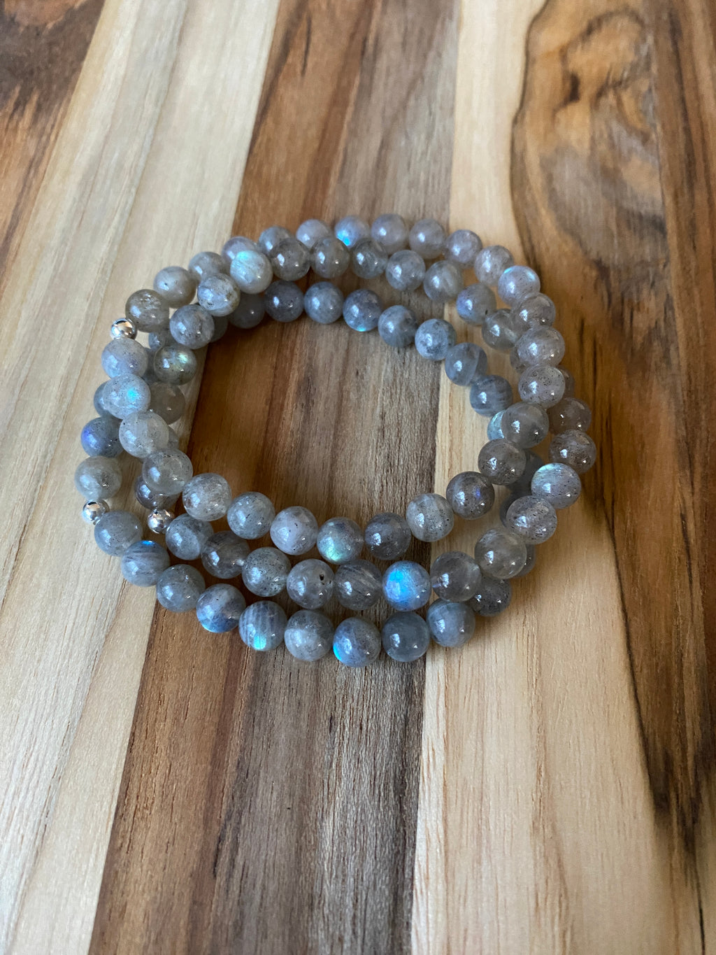 Blue Flash Labradorite Beaded Stretch Bracelet - My Urban Gems
