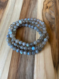 Blue Flash Labradorite Beaded Stretch Bracelet - My Urban Gems