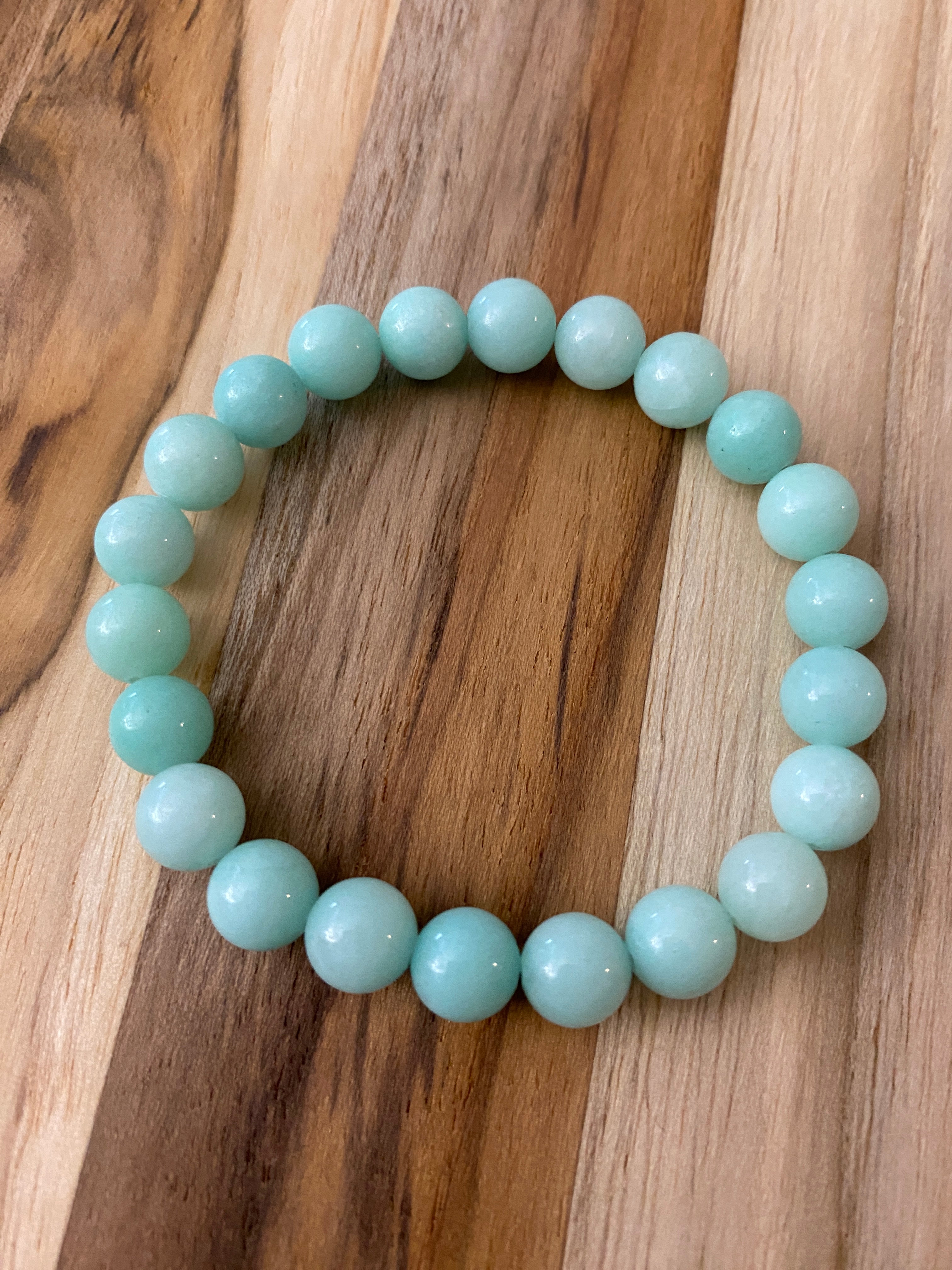 Aqua Color Stone Beaded Stretch Bracelet -My Urban Gems