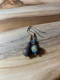 Rainbow Druzy Agate Dangle Earring