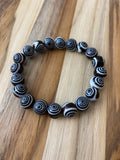 Black Eye Dot Glass Beaded Stretch Bracelet -My Urban Gems