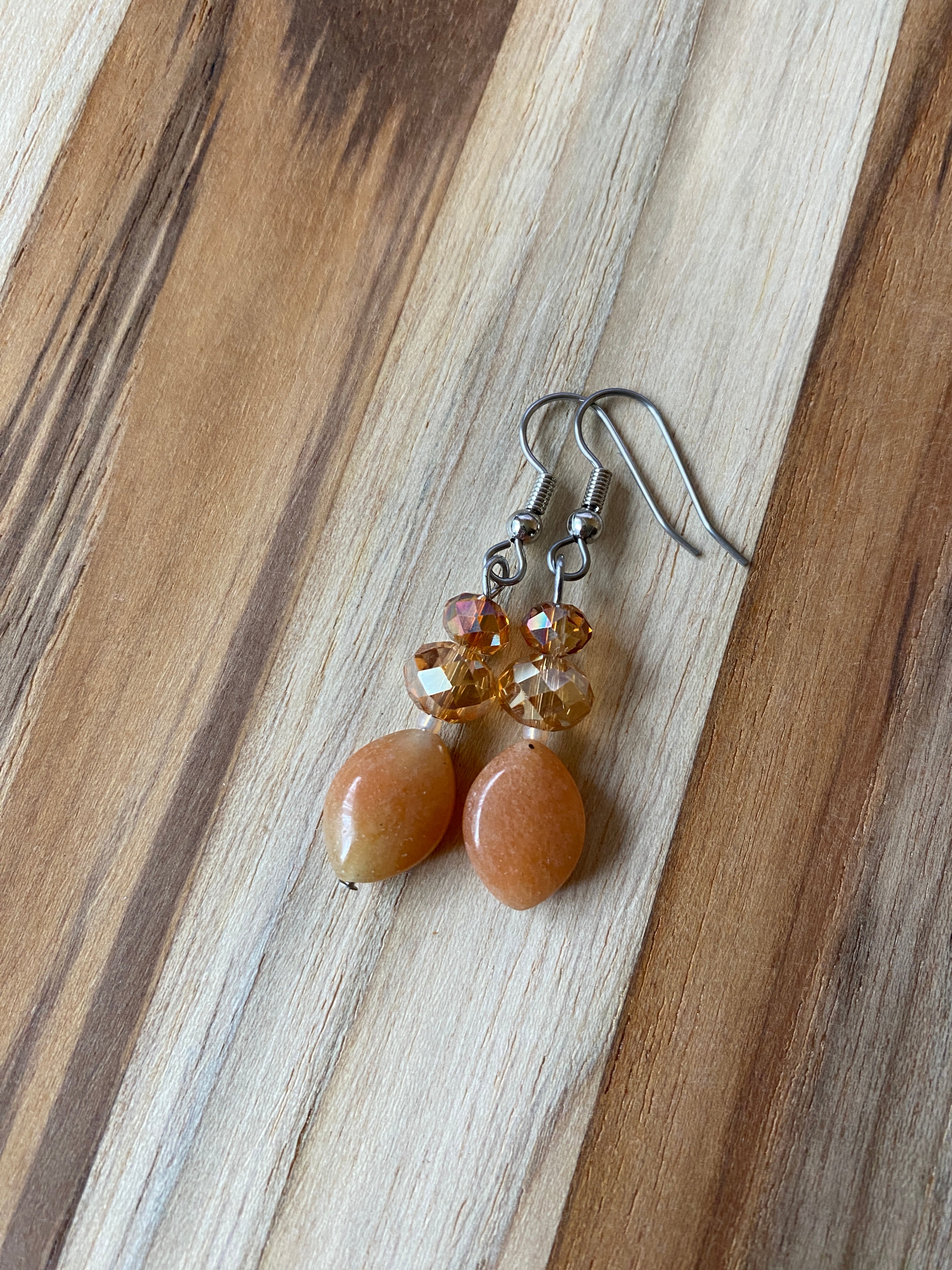 Red Aventurine & Crystal Earrings - My Urban Gems