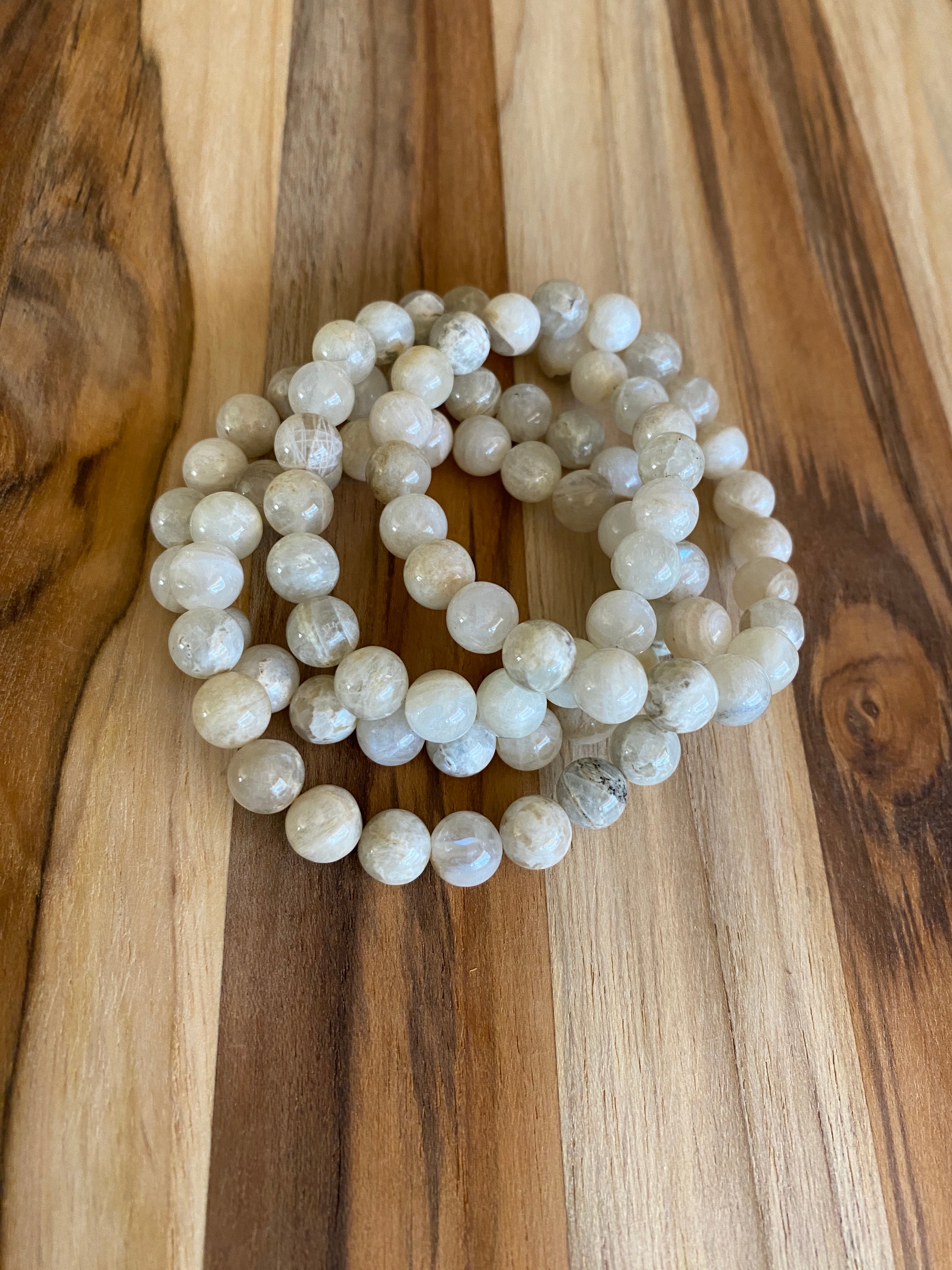 Moonstone Beaded Stretch Bracelet