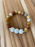 Aromatherapy Stretch Bracelet with Agate and Lava Stone - My Urban Gems
