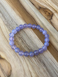 Lavender Chalcedony Beaded Stretch Bracelet