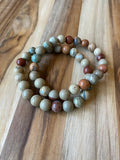 Shoushan Stone Beaded Stretch Bracelet
