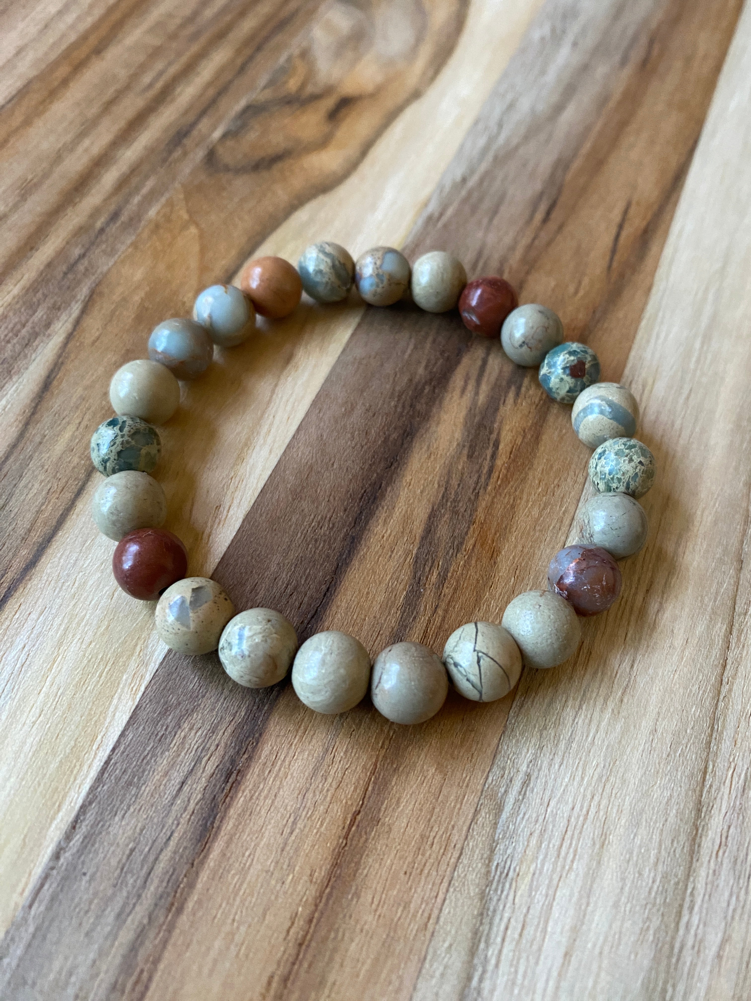 Shoushan Stone Beaded Stretch Bracelet