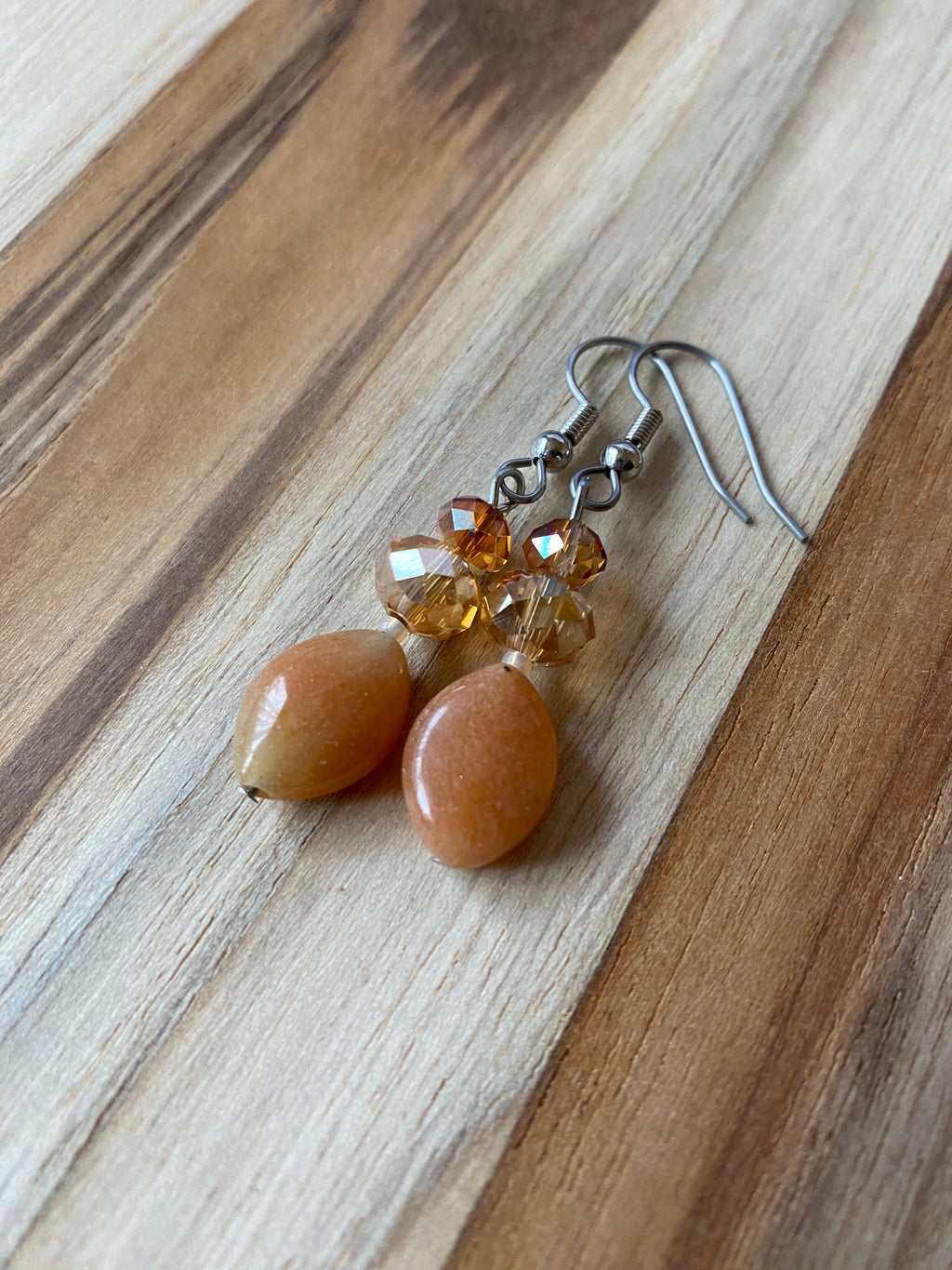 Red Aventurine & Crystal Earrings - My Urban Gems