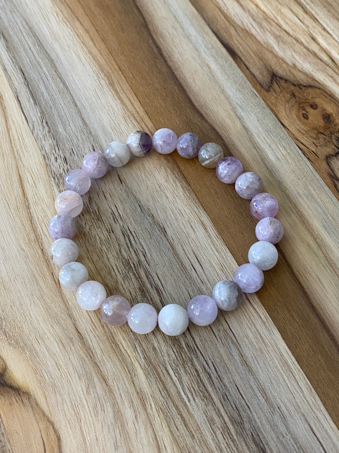 Pale Lavender Beaded Amethyst Stretch Bracelet