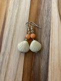 Peach & Cream Glass Shell Dangle Earrings - My Urban Gems