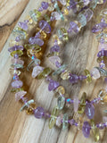 60" Extra Long Wraparound Multi Gemstone Tumbled Chip Beaded Necklace with Crystal Beads - My Urban Gems