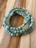 Dainty Amazonite Faceted Cube Beaded Stretch Bracelet - My Urban Gems