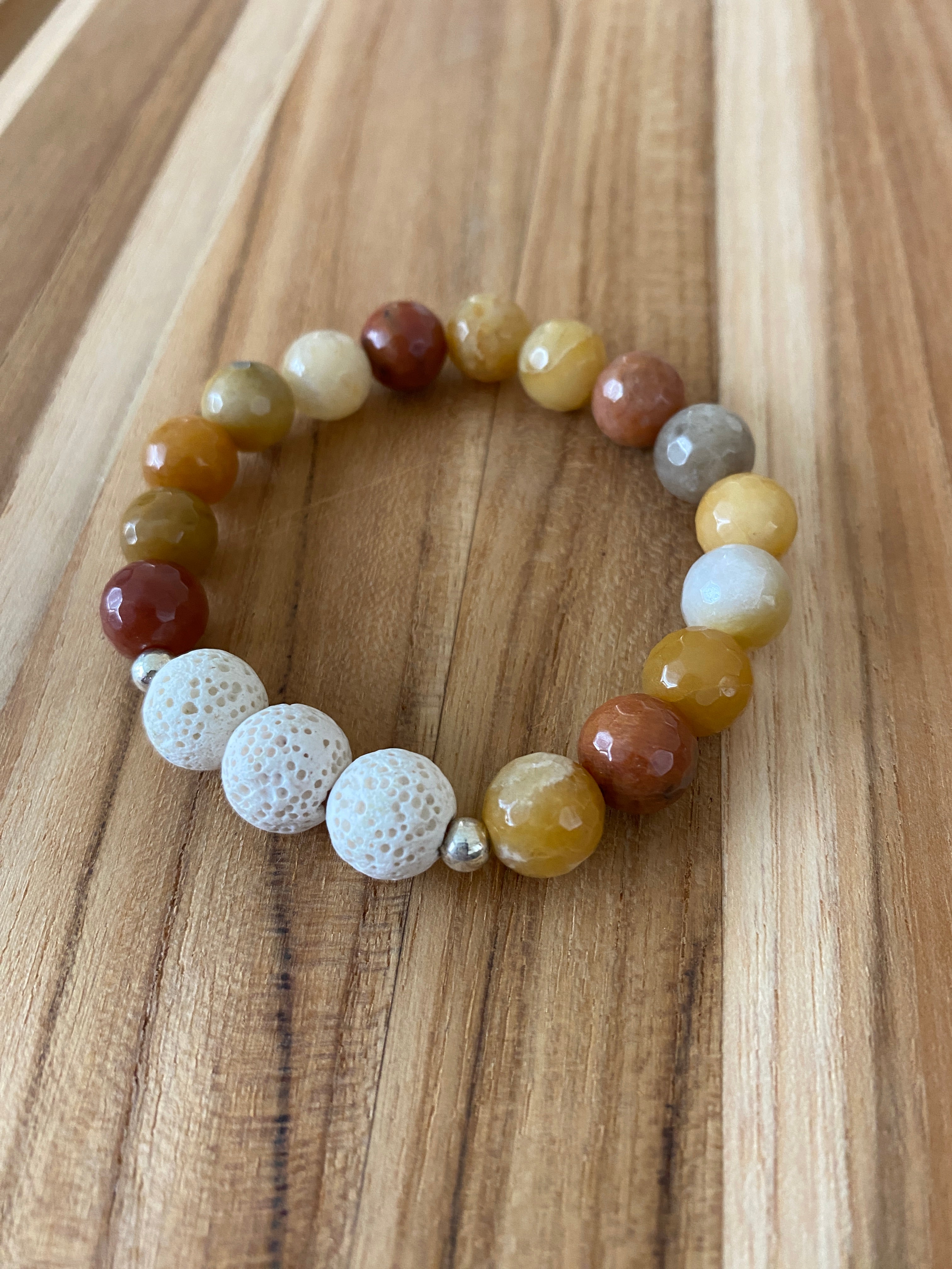 Aromatherapy Stretch Bracelet with Agate and Lava Stone -My Urban Gems