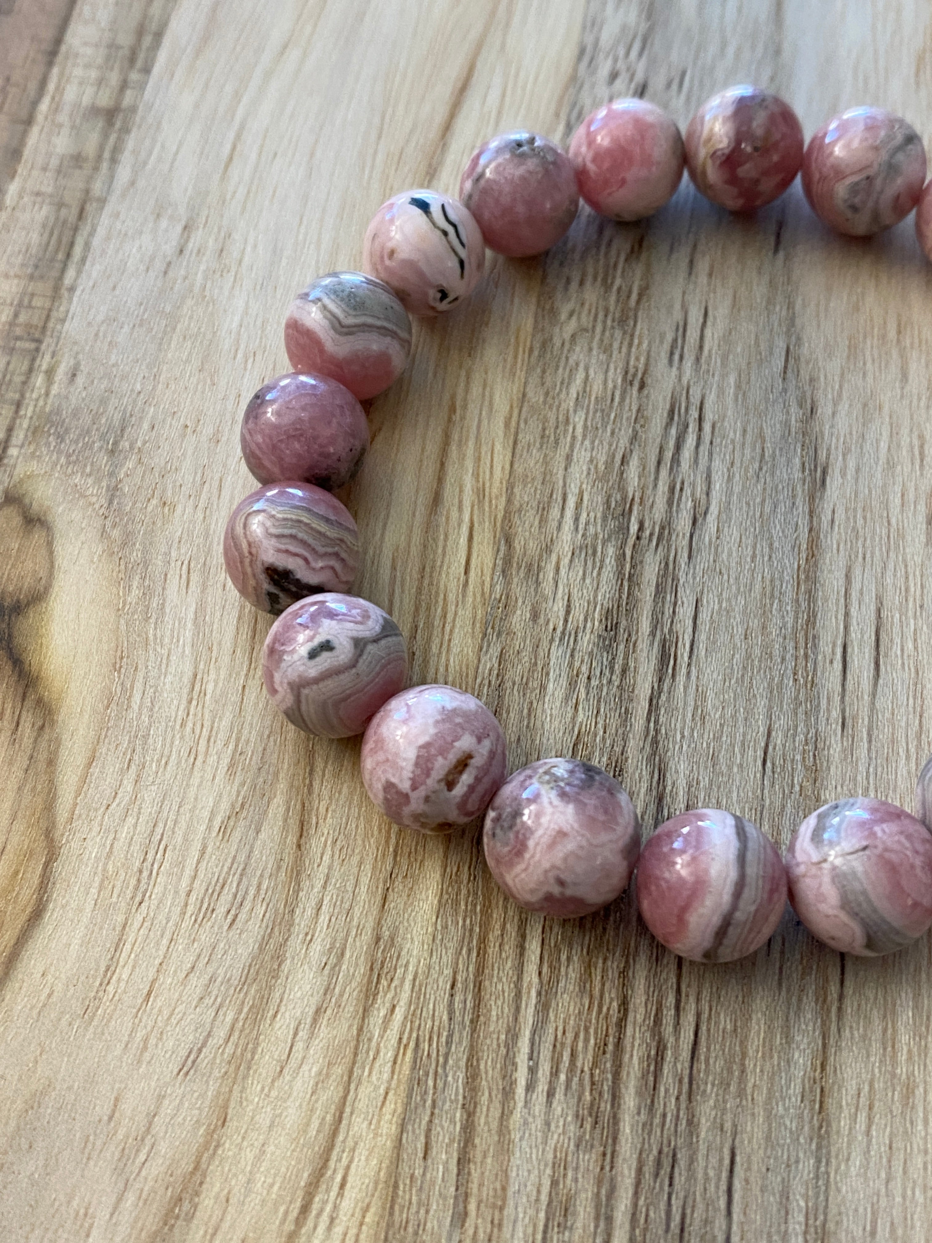Stunning Argentinian Rhodochrosite Stretch Bracelet ~ 7”