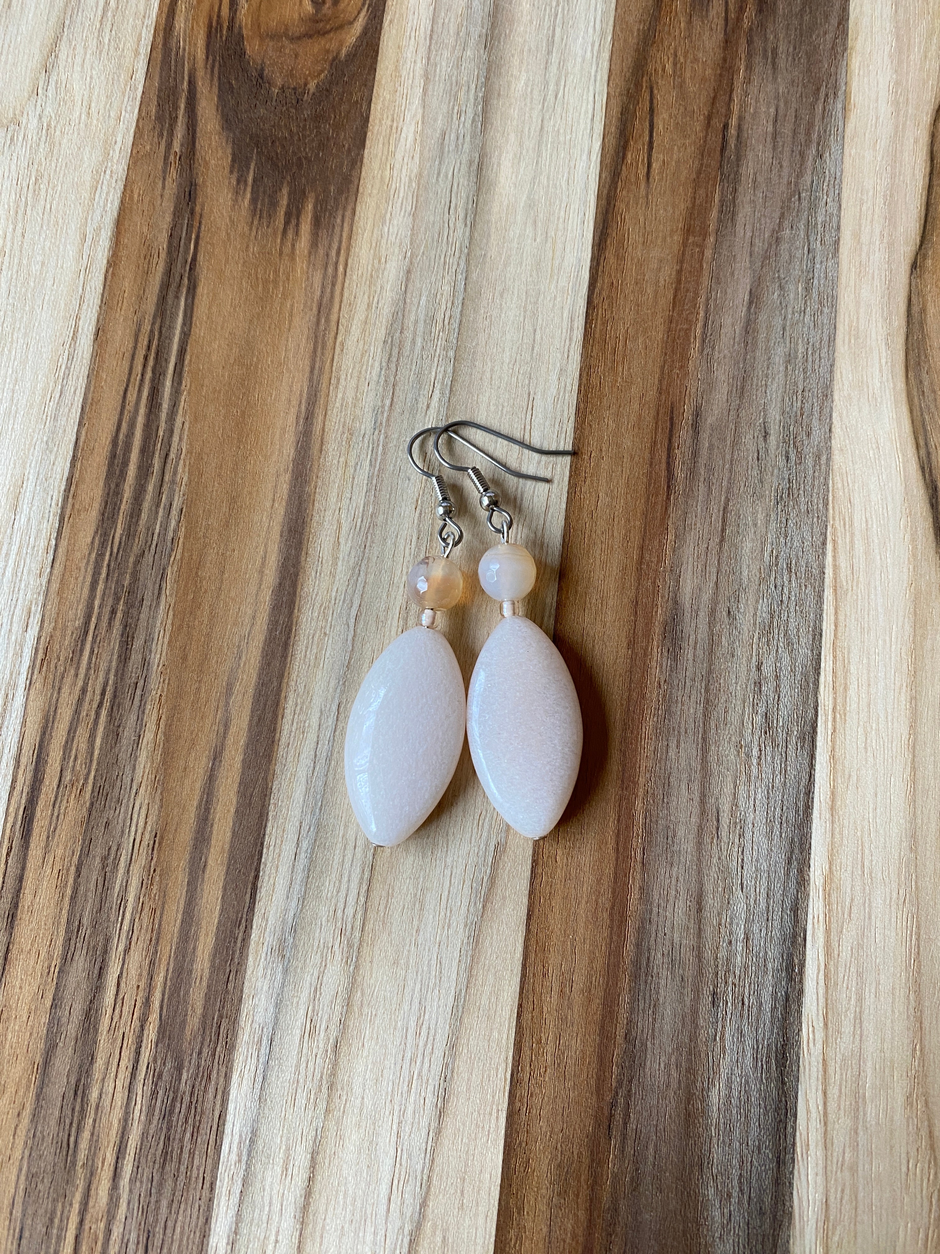 Pink/Peach Aventurine Earrings - My Urban Gems