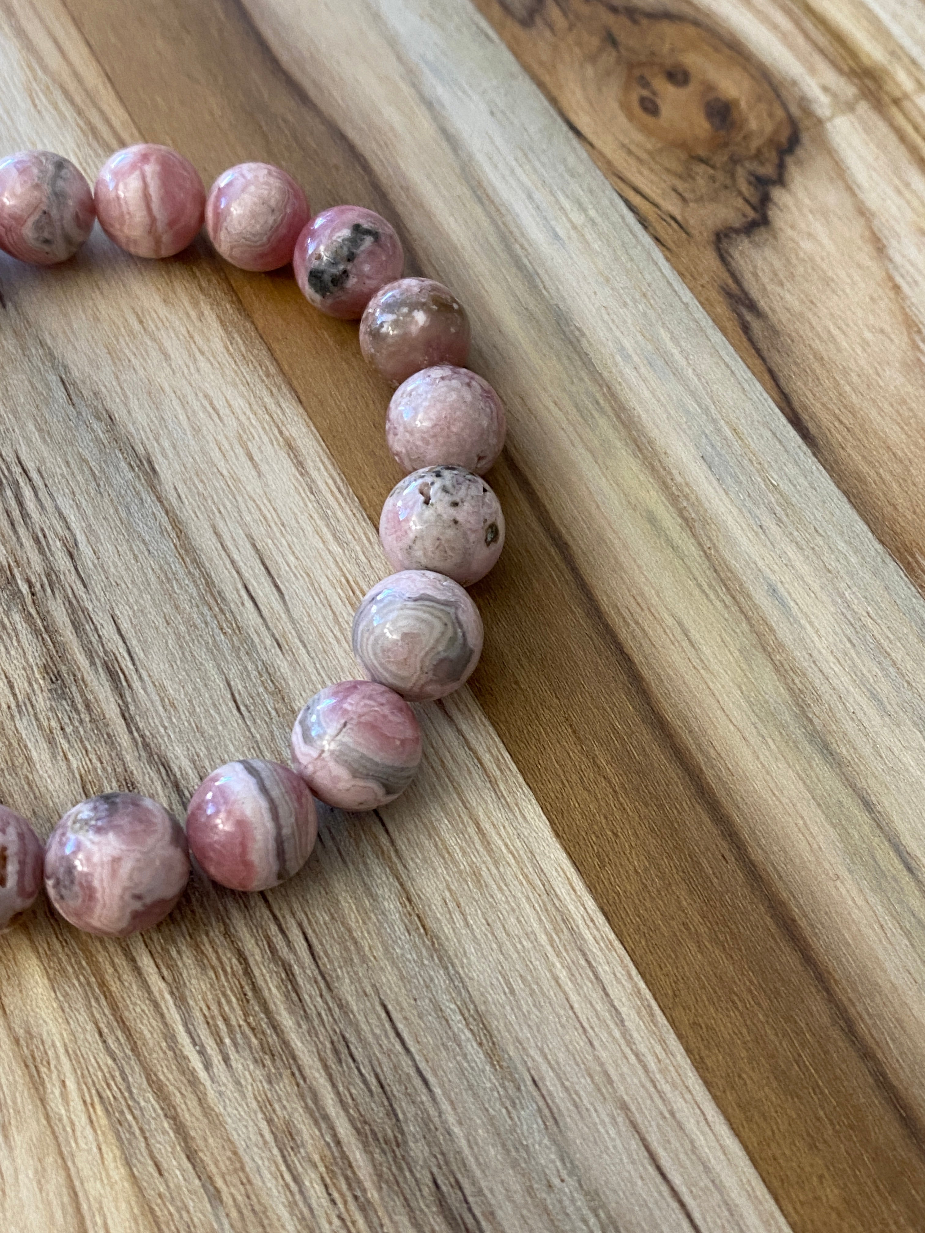 Stunning Argentinian Rhodochrosite Stretch Bracelet ~ 7”