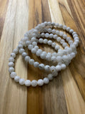 White Moonstone Beaded Stretch Bracelet