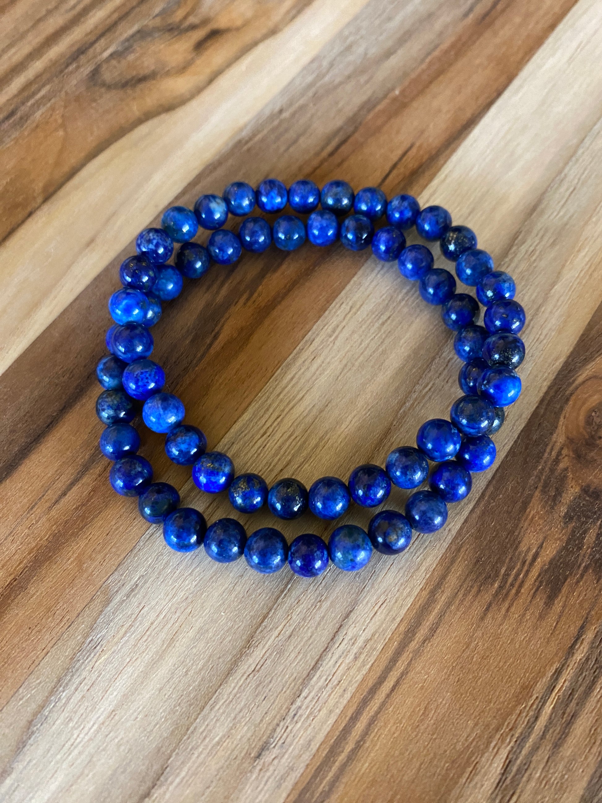 Dainty Blue Lapis Beaded Stretch Bracelet - My Urban Gems