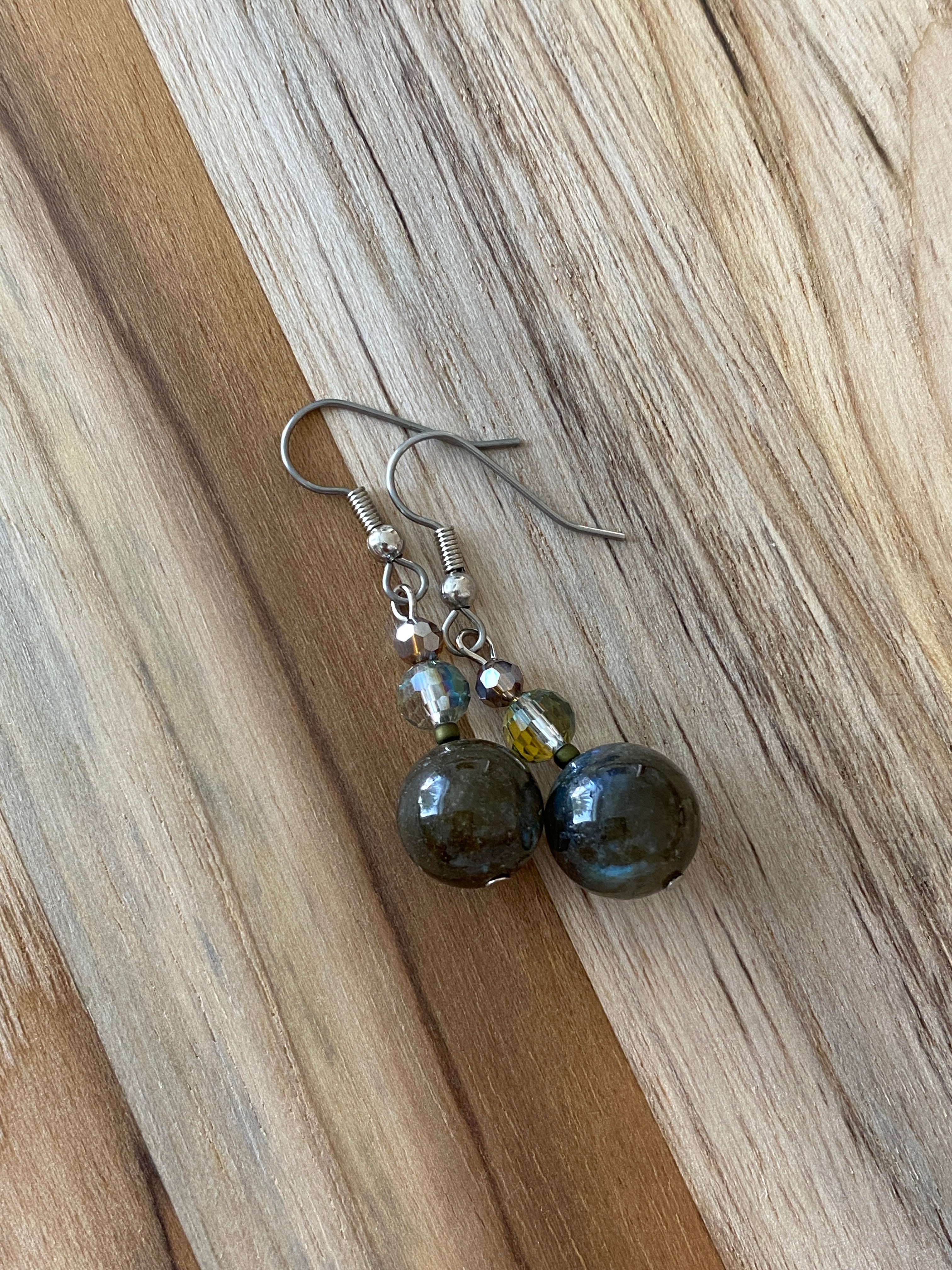 Labradorite & Crystal Earrings - My Urban Gems