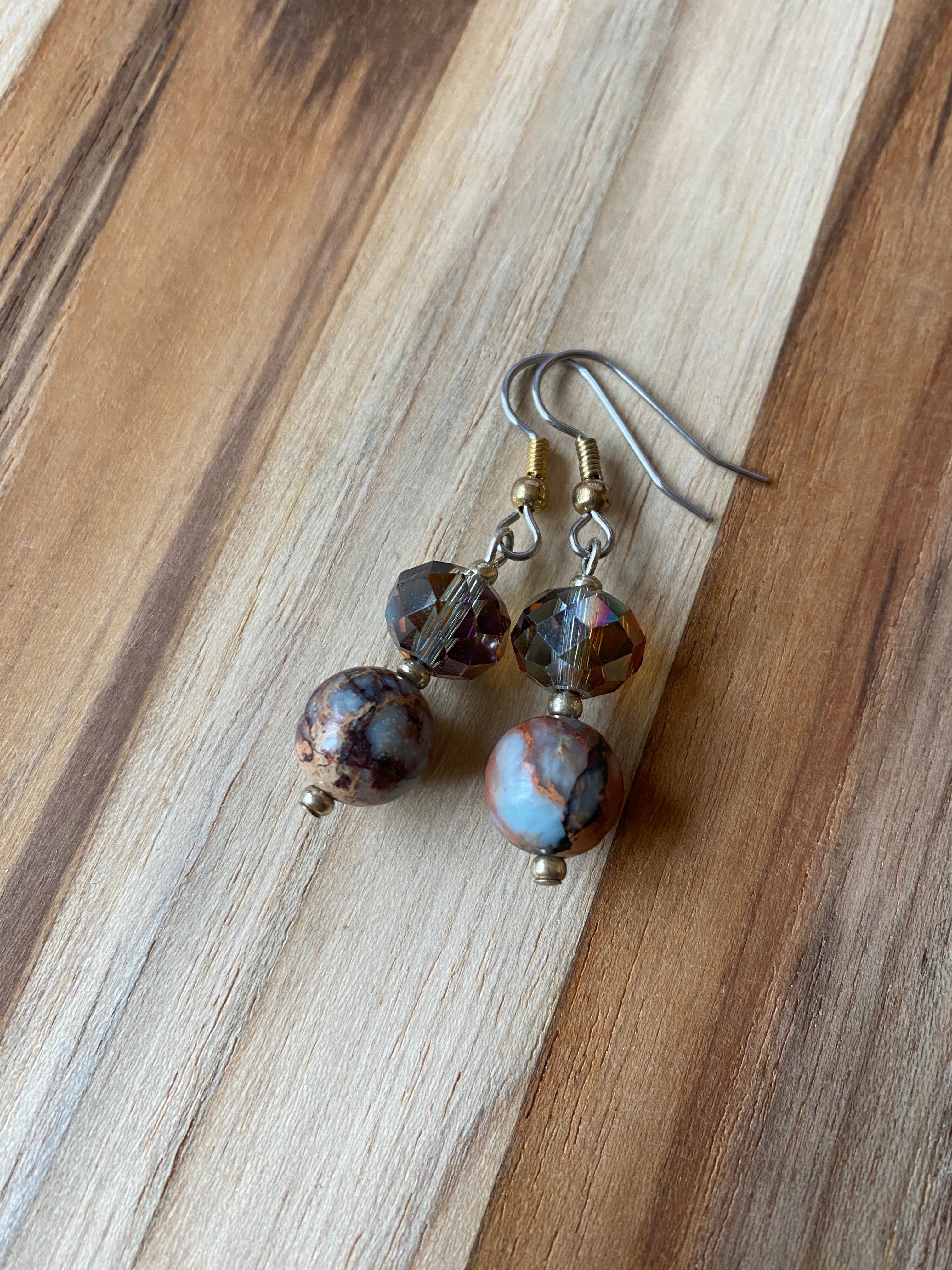 Peruvian Green Opal & Crystal Earrings - My Urban Gems