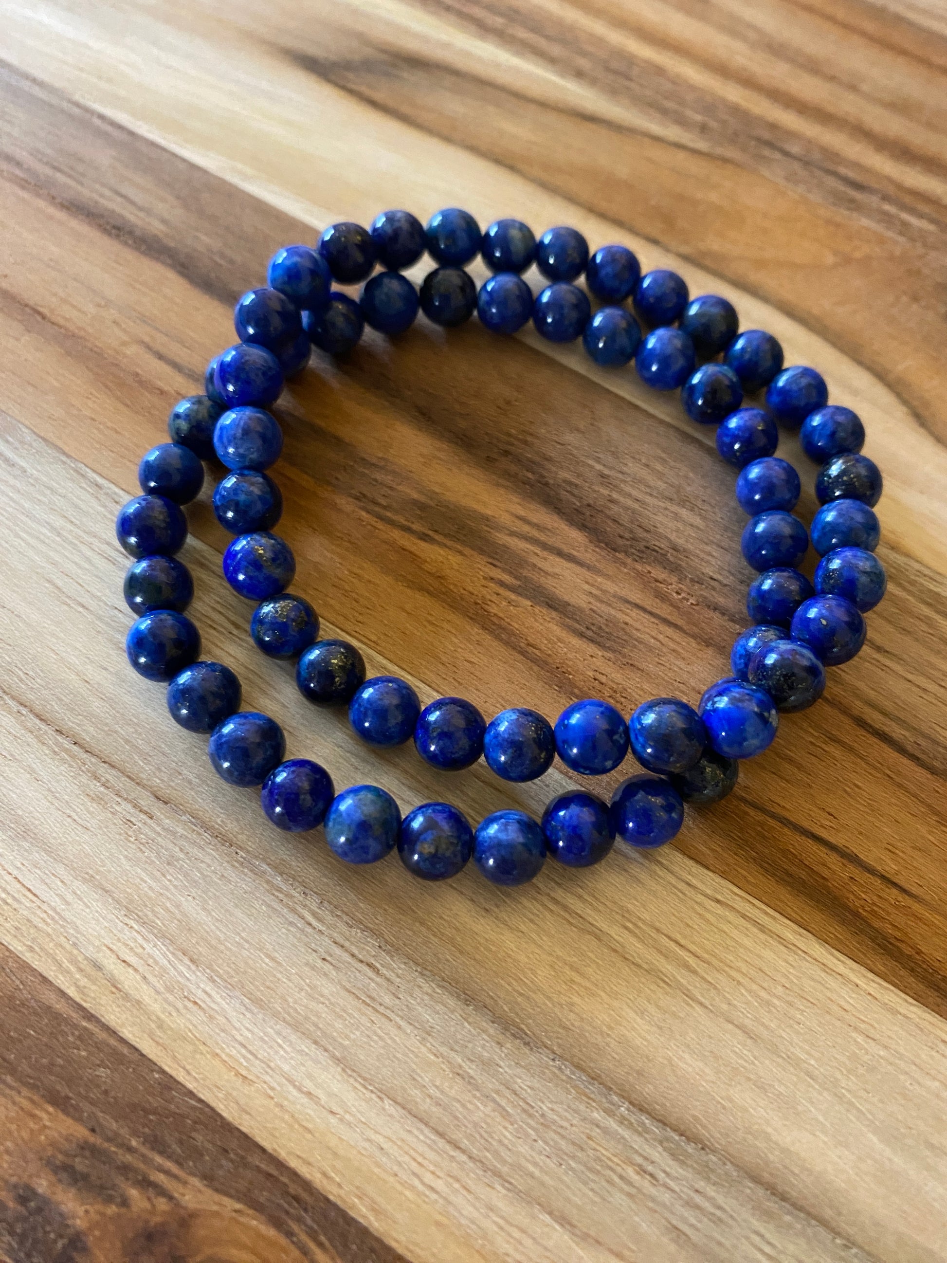 Dainty Blue Lapis Beaded Stretch Bracelet - My Urban Gems