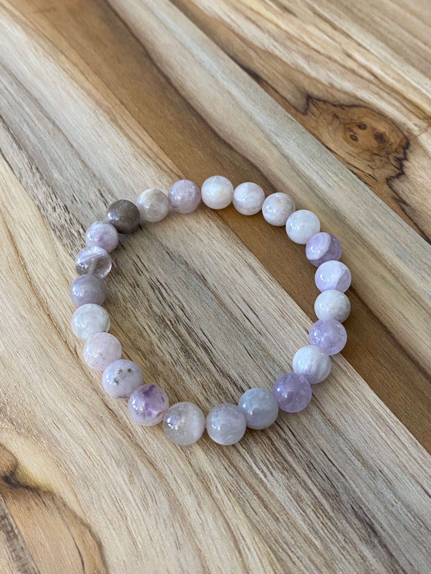 Pale Lavender Beaded Amethyst Stretch Bracelet