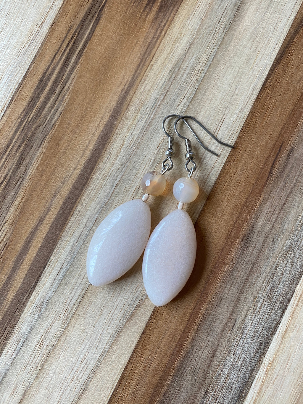 Pink/Peach Aventurine Earrings - My Urban Gems