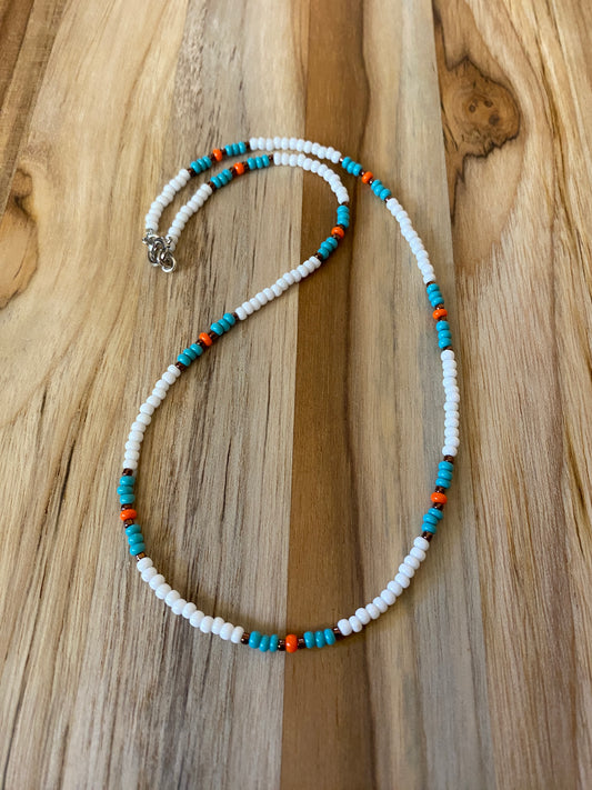 Dainty Minimalist Native Inspired Seed Bead Beaded Necklace